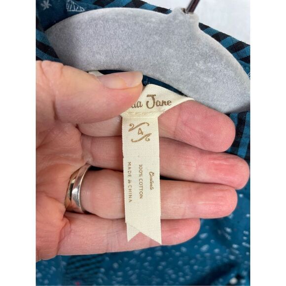 Matilda Jane Jack Frost Button Down Holiday Print Long Sleeve Top Size 4 - Picture 4 of 8